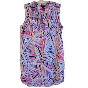 Attention Multicolor Triangle Geometric Print Dres